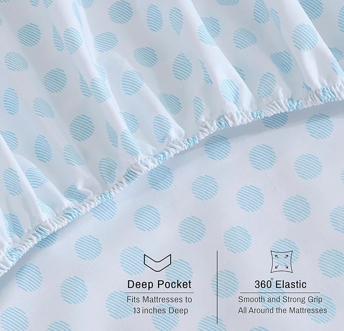 RUVANTI 100% Organic Cotton Sheets California King, Percale Weave, GOTS Certified, 4-Piece Set, Deep Pocket 13", Crisp & Breathable, Soft Durable Bedding, Sábanas Algodón Orgánico – Circle Imprint