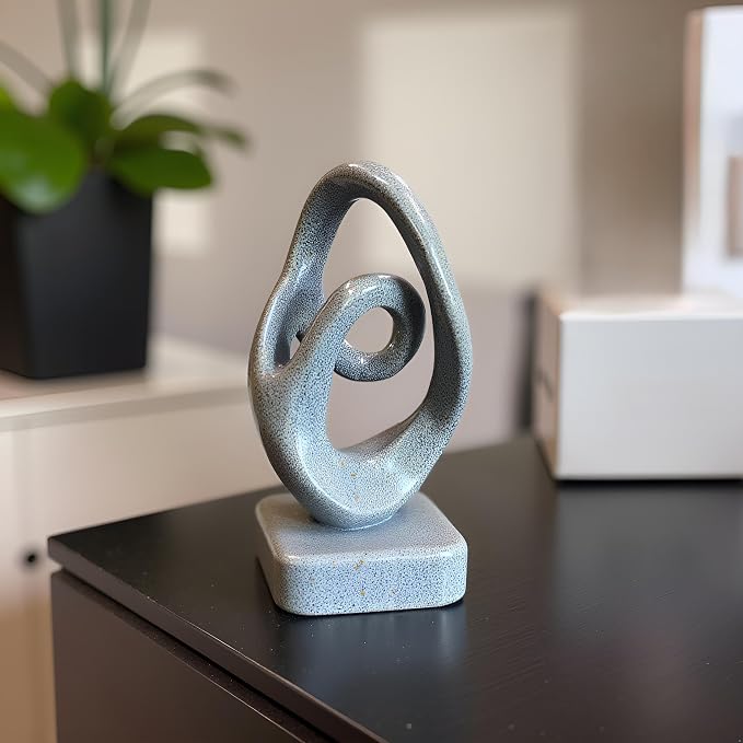 Abstract Modern Ribbon Decorative Sculpture, Knot Sculptures,Home Decor,Coffee Table Statues,Dining Living Room Desk Decor,Shelf Decoration (Marble Color-B)