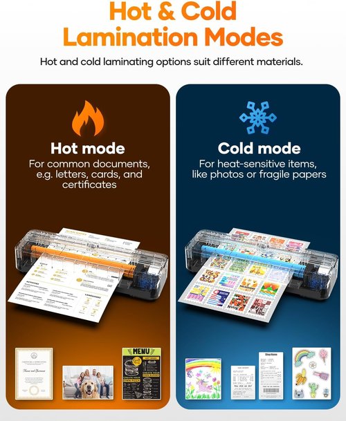 Kejector Laminator Machine - 9 Inch Thermal & Cold Lamination with Built-In Cutter | 20 A4 Sheets Included
