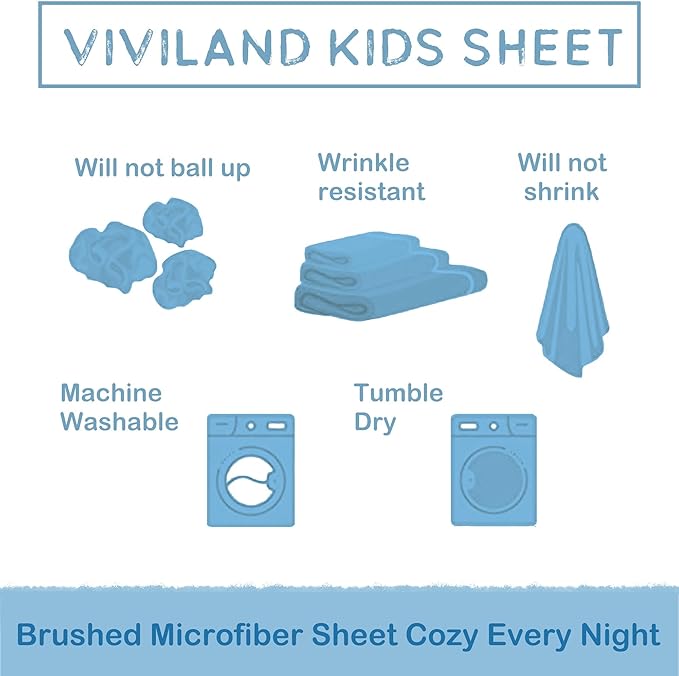 Viviland 4 Pieces Boys Grey Full Sheet Set - Soft Microfiber Fitted Flat Sheets & Pillowcase - Game Player Paddle Printed Bedding Sets - for Kids & Toddlers