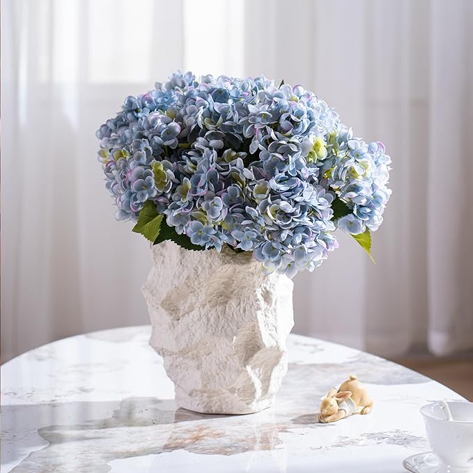 10PCS Faux Hydrangea Flower Hydrangea Artificial Flowers Hydrangea Bouquet Faux Flower Table Centerpieces for Home Wedding Bridal Bouquet Office Party DIY Floral Decor