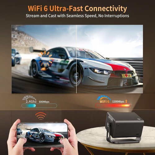 INFGO 4K Projector - WiFi & Bluetooth Connectivity | 800 ANSI Lumens, Built-in NETFLIX & YouTube