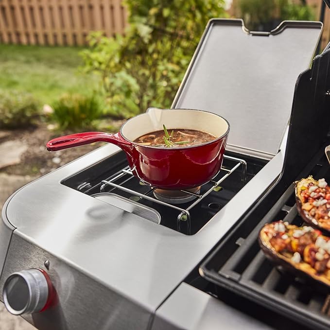 Weber Genesis E-335 Natural Gas Grill for Outdoor Cooking, 3 Burners and 1 Side Burner, Black