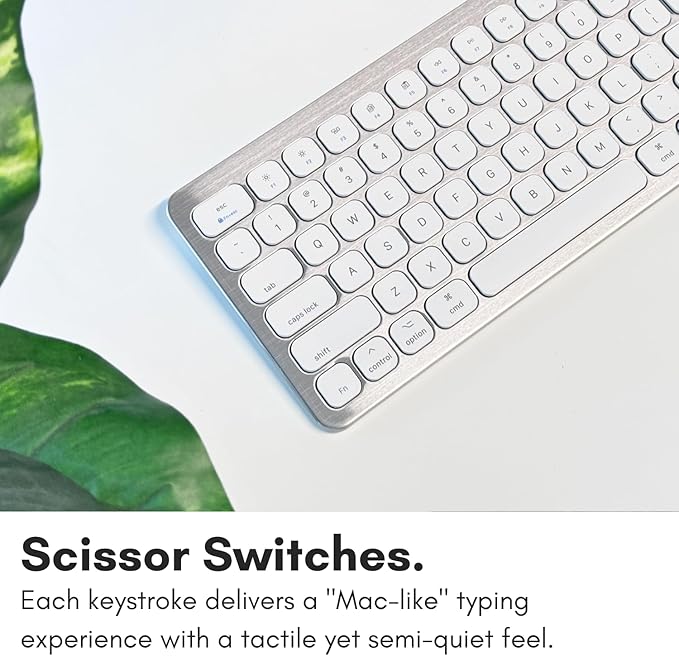 Macally Wired Keyboard for Mac with USB Ports for Mouse - Compatible Apple Keyboard for MacBook Pro/Air, iMac - Aluminum Frame
