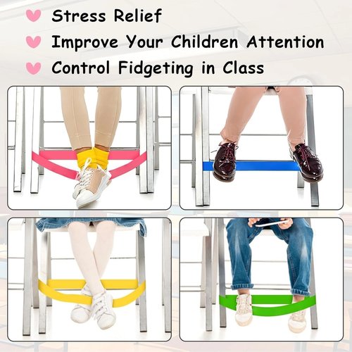 ROOKEA Fidget Chair Bands - 15 Pack ADHD Tools for Improved Focus & Reduced Restlessness | Sensory Home Essentials
