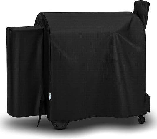 SunPatio Outdoor Waterproof Pellet Grill Cover Compatible with Traeger 34 Series Wood Pellet Grill and Smoker, Texas and More Full Length BBQ Barbecue Cover, All Weather Protection, Black