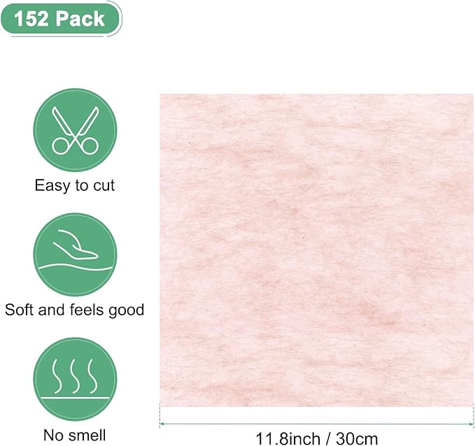 M METERXITY 152-Sheet Korean Cotton Wrapping Flower Paper, 11.8 Inch/ 30cm Waterproof Floral Wrapping Cotton Paper for Bouquets/Gift Packaging [Tender Pink]