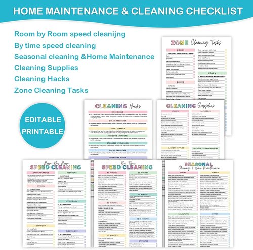 ADHD Cleaning Planner - Reusable Schedule & Checklist Organizer for Stress-Free Home Management
