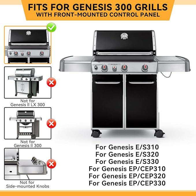 17.5 Inch Stainless Steel Flavorizer Bars for Weber Genesis E310, E320, E330, S310, S320, S330, for Genesis 300 Gas Grills with Front-Mounted Knobs, for Genesis Grill Parts 7620 Flavor Bars, 5 PCS
