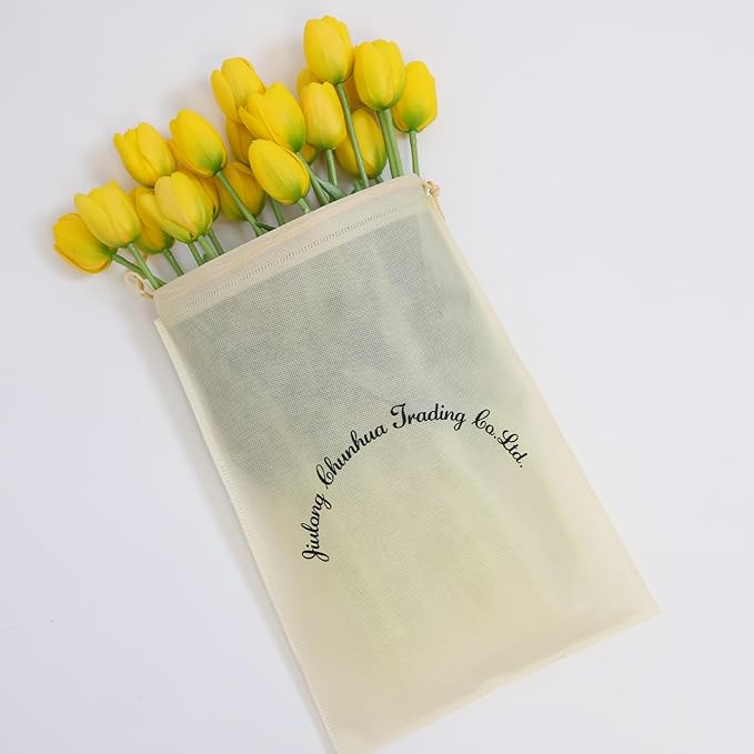 20 Artificial Tulips in Fluted Glass Vase, Waterproof Faux Flowers Bouquet for Wedding Home Office Decor, Table Centerpiece, Housewarming Birthday Gift Set (Yellow)