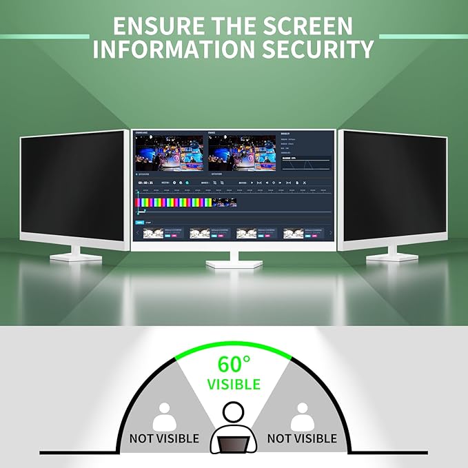 DEJIMAX 32 Inch Curved Computer Privacy Screen Filter for 16:9 Widescreen Computer Monitor Computer Screen Protector Computer Screen Privacy Shield Anti Glare and Blue Light