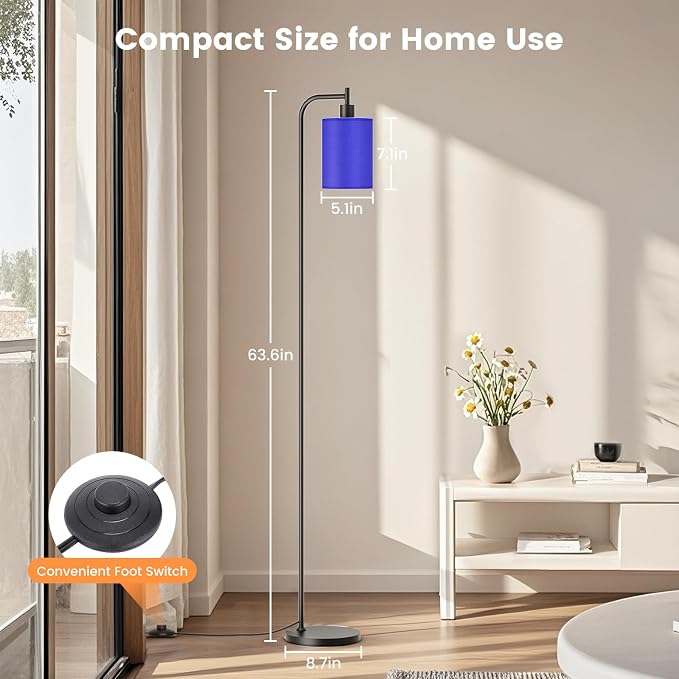 SIBRILLE Floor Lamp with Linen Shade, Dimmable Tall Standing Lamp with Remote Control & 3 Color Temperatures, Modern Floor Lamps for Living Room Bedroom Office Corner, 9W LED Bulb Included