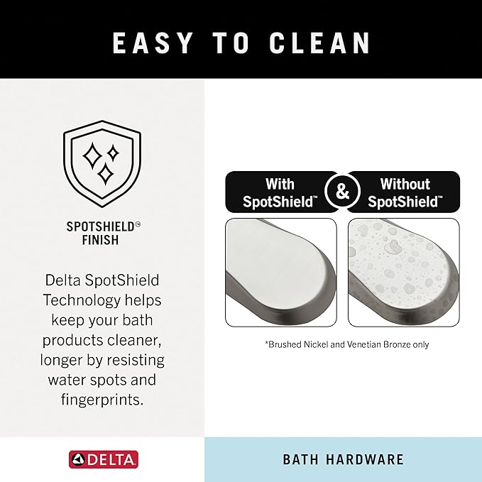 Delta Faucet Becker (1-Pack) Towel/Robe Hook for Bathroom, SpotShield Brushed Nickel, Wall Mounted BCK35-DN