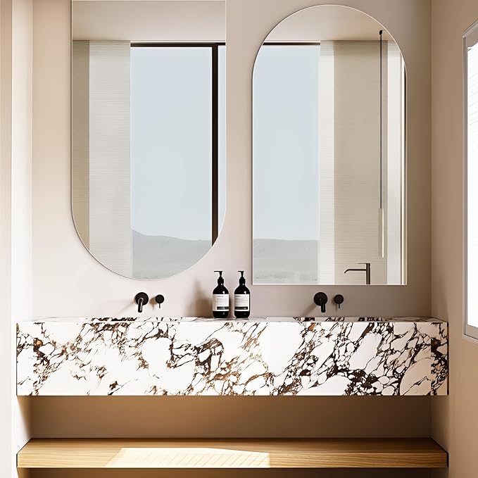 Niccy Arched Mirror, 21"x57" Arch Bathroom Mirror, Decorative Modern Mirrors for Bathroom, Bedroom, Living Room, Entryway, Frameless Vanity Mirror, Unique Wall Mounted