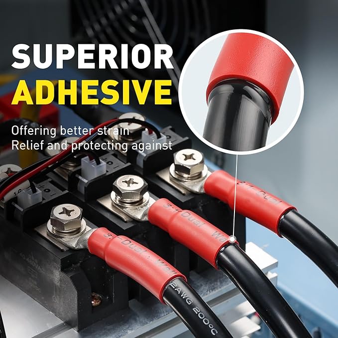 haisstronica 3:1 Heat Shrink Tubing, Shrink Ratio Adhesive Lined Marine Grade Heat Shrink Tube for Home, Automotive and Industrial (Black) 65FT 5/16inch