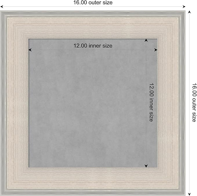 Amanti Art White Framed Magnetic Board 16x16 X-Small Vision Board for use with Magnets, 100% Metal Sheet to Display Items as Office Decor or for Home Organization in mudroom, Kitchen or Kids Room