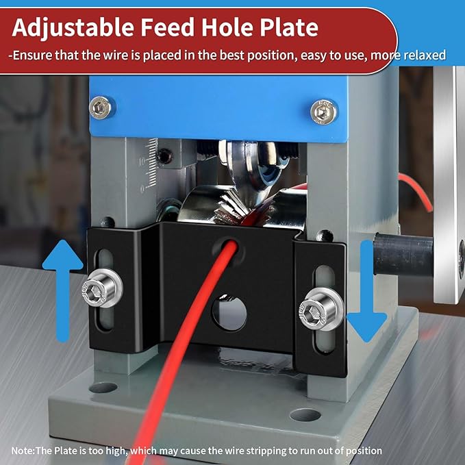 Manual Wire Stripping Machine Speed 50FT/MIN Wire Stripper Machine Wire Gauge Range 0.06-1inch Portable Copper Wire Peeler Machine Two Blades Included for Scrap Copper Wire Cable Stripping