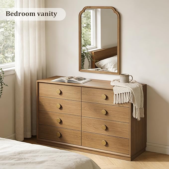 WallBeyond 24" x 36" Natural Wood Mirror for Wall Mounted, Rustic Wood Frame Wall Mirrors Decorative for Living Room or Bathroom Mirror (Natural Color)