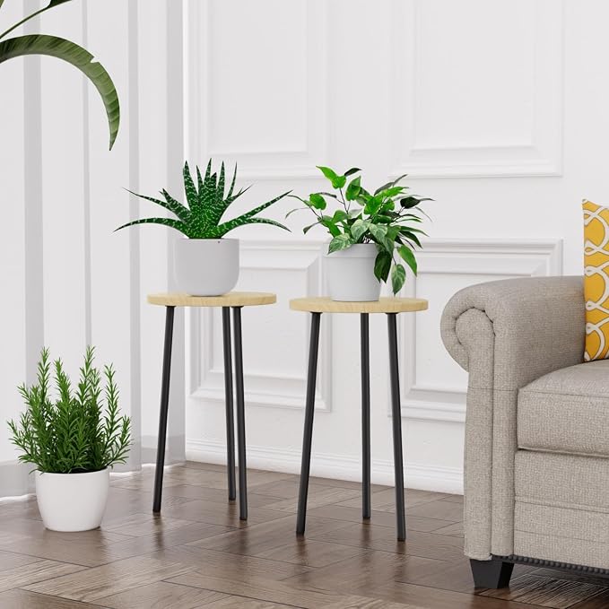 Plant Stand Indoor Outdoor: 2 Pack Indoor Plant Stand 20'' Convertible Multi-purpose Holder - Mid Century Modern Decor - Tall Plant Table for Living Room/Balcony/Garden/Patio