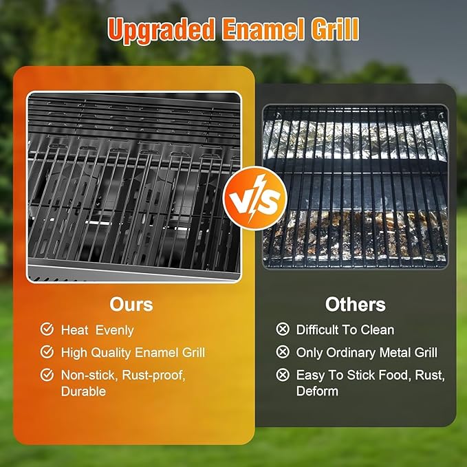 Electactic Propane Gas Grill, 3-Burner 24,000 BTU Stainless Steel BBQ Grill with Foldable Shelf for Outdoor Barbecue and Cooking