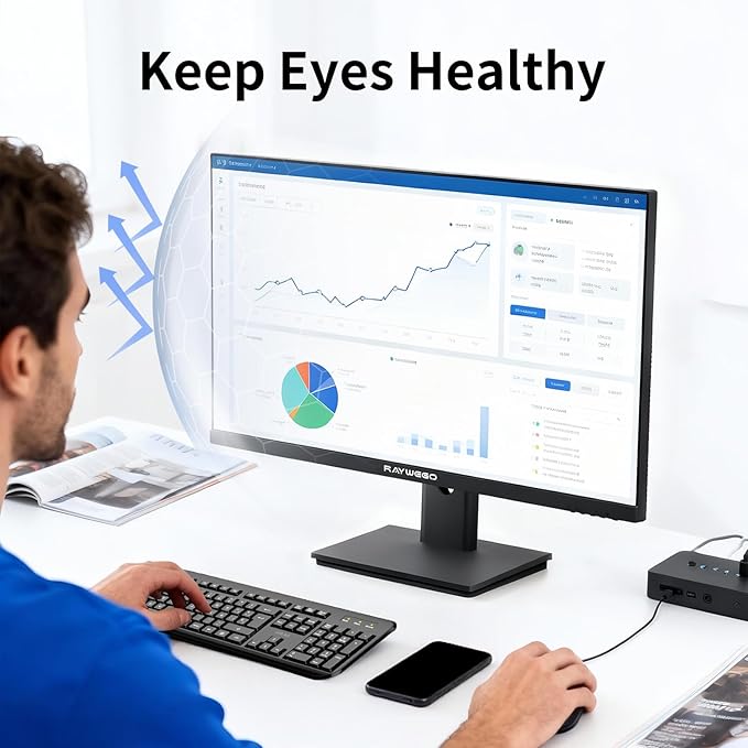 27 Inch QHD(2560 * 1440) 100Hz Computer Monitor,Anti-Blue Light Screen,100% High Color Gamut, 99% sRGB,Support FreeSync,PC Monitor for Casual Gaming and Working,HDMI,DP,USB,AUX