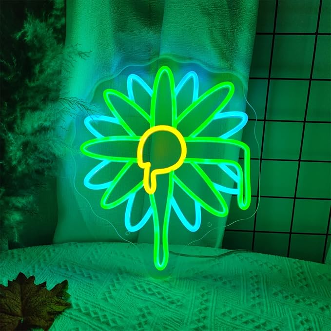 Neon Sign Flower Neon Sign for Wall Decor,Led Signs,Plant Decoration Neon Lights for School Class Party Family Wall Decor Custom Cute Neon Signs Gift Birthday Wedding Party Size:30 * 30cm