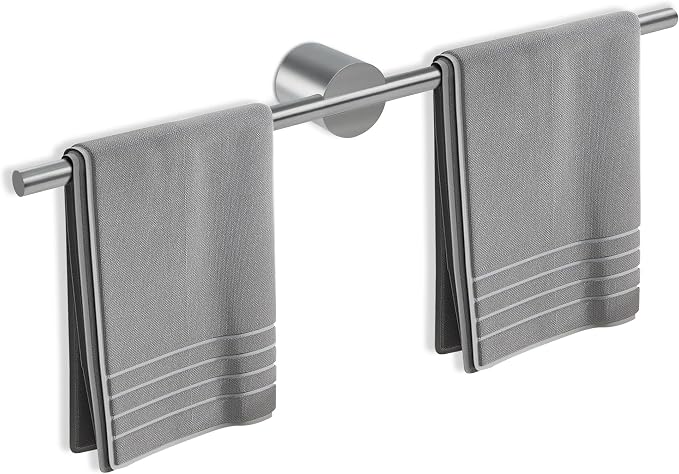 Adjustable Length Stainless Steel Towel Rack - 18-24 Inch Fit, 26.4 Inch Total Length - Brushed Nickel 304 Stainless Steel Towel bar for Bathroom & Kitchen