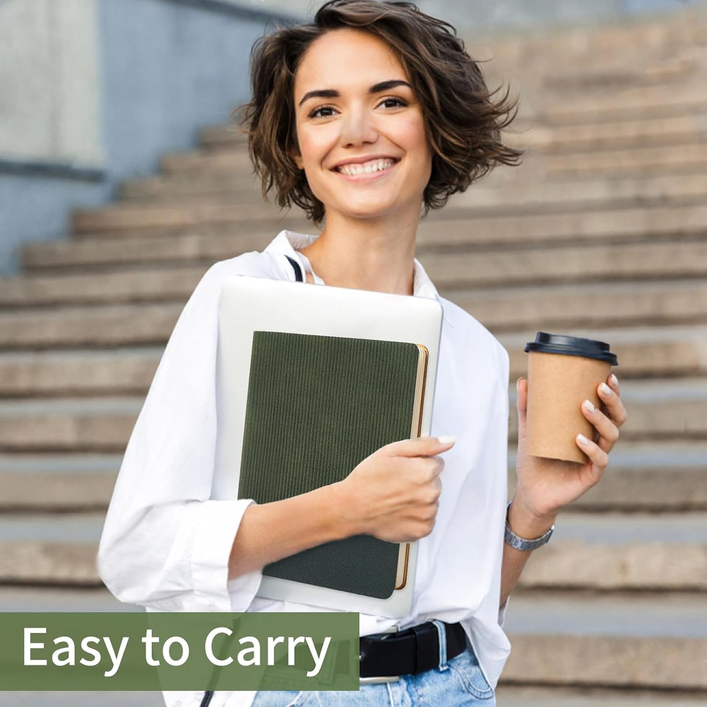 Skiennix Lined Journal Notebook - A5 PU Leather Daily Writing Journal | 216 Pages, Dark Green