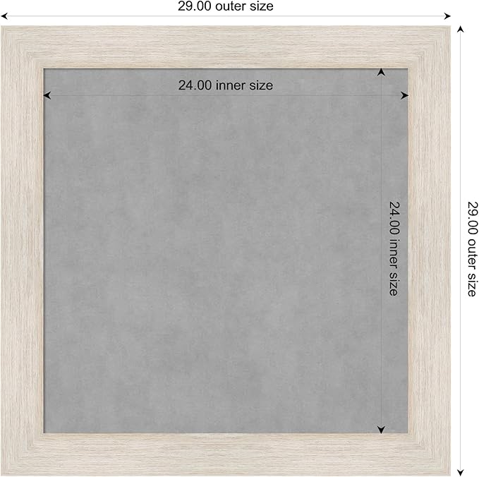Amanti Art White Framed Magnetic Board 29x29 Medium Vision Board for use with Magnets, 100% Metal Sheet to Display Items as Office Decor or for Home Organization in mudroom, Kitchen or Kids Room
