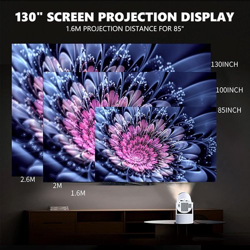 HY300PRO Mini Projector - Portable Smart Projector with 4K Support & Dual-Band WiFi 6 | Ideal for Home & Outdoor Use