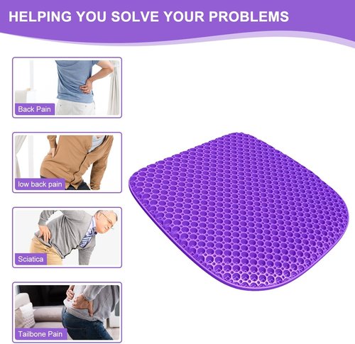 Large Gel Seat Cushion by [Brand Name] - Non-Slip, Soft & Breathable Design for Office, Car & Wheelchair (17" x 15")
