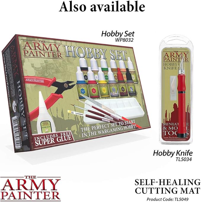 The Army Painter Self-Healing Cutting Mat | Double-Sided PVC Non-Slip Mat| 3-Layer Square Cutting and Modeling Mat| A4, 220x300mm | for Role Play, Board Game