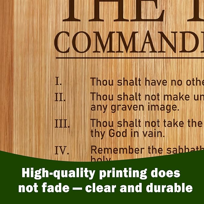 Lacama Christian Cutting Board Kitchen Gifts for Women，Christmas Birthday Bible Gift for Women, Inspirational Gift for Woman the Ten Commandments Religious Gifts for Her, Mom, Sister, Friends