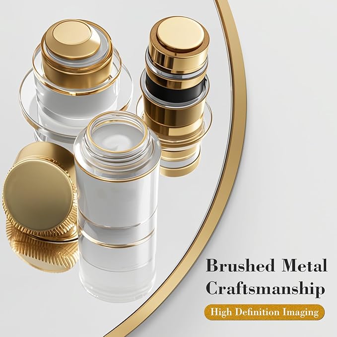 Sweetcrispy Round Bathroom Mirror for Over Sink, 24 Inch Wall Mounted Vanity Mirror with Matte Metal Frame, Decor for Bathroom, Entryway, Bedroom, Gold