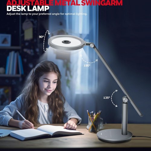 Honeywell H6 Sunturalux™ LED Desk Lamp - Eye-Caring, Dimmable Light with Timer | Perfect for Home Office & Study