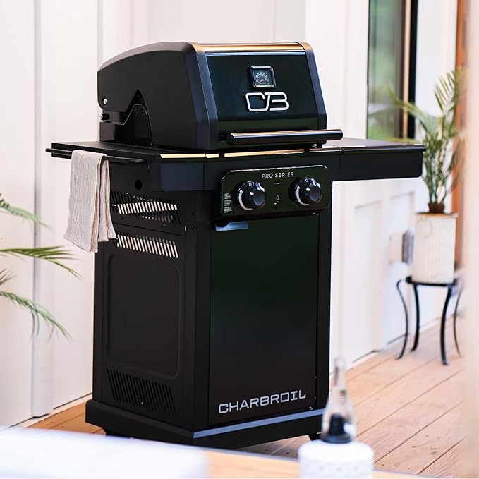 Charbroil Pro Series with Amplifire Infrared Technology 2-Burner Propane Gas Grill and Griddle Cabinet, Black - 463676724
