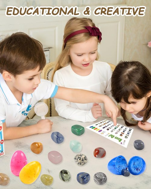 Skiennix 24 Pack Gem Filled Easter Eggs - Colorful Party Favors for Kids & Birthday Supplies