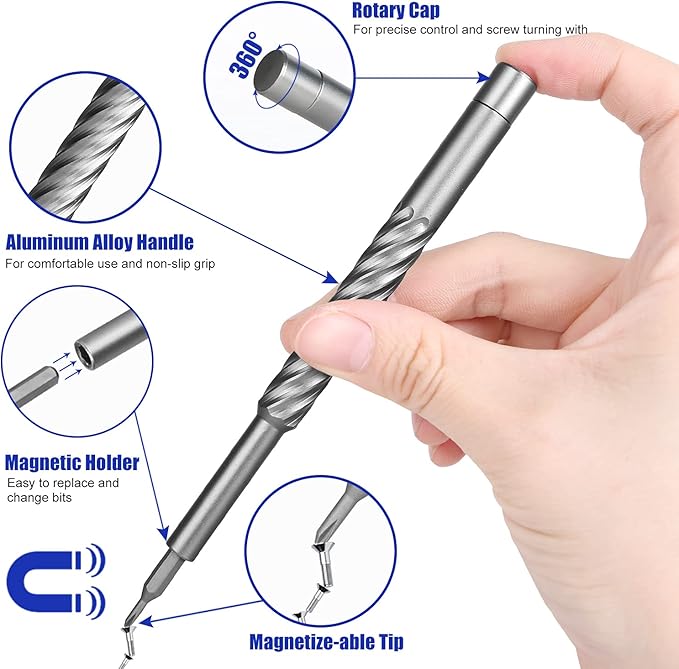 HengTianMei 142 in 1 Precision Screwdriver Set Professional Magnetic Repair Tool Kit for Computer, Laptop, Xbox, Macbook, Game Console (H1128)