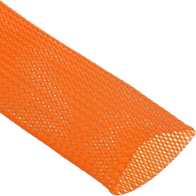 uxcell Expandable Sleeving,2 3/8-inch 10ft Cable Sleeve, Orange