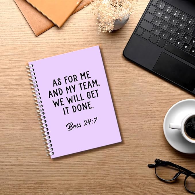 Msticey As For Me And My Team 160 Blank Pages Hardcover Spiral Notebook, Appreciation Gifts for Manager Supervisor Leader (Purple)