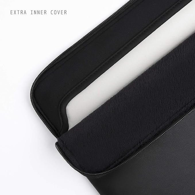 Comfyable Slim Protective Laptop Sleeve Compatible with 13/13.3/14 Inch MacBook Air & MacBook Pro, Mac Travel Case, Laptop Pouch, Slim PU Leather Cover M5/M4/M3/M2/M1 2025-2021, Black