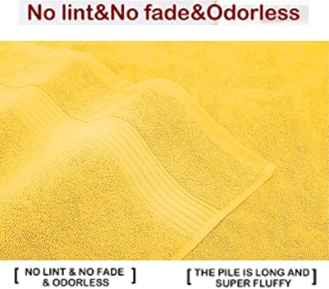 LRUUIDDE Bathroom Hand Towels 2 Set, Cotton Hand Towel for Bath, Hand, Face, Kitchen, Super Soft, Highly Absorbent, Machine Washable, Size 14" x 30" (Yellow)…