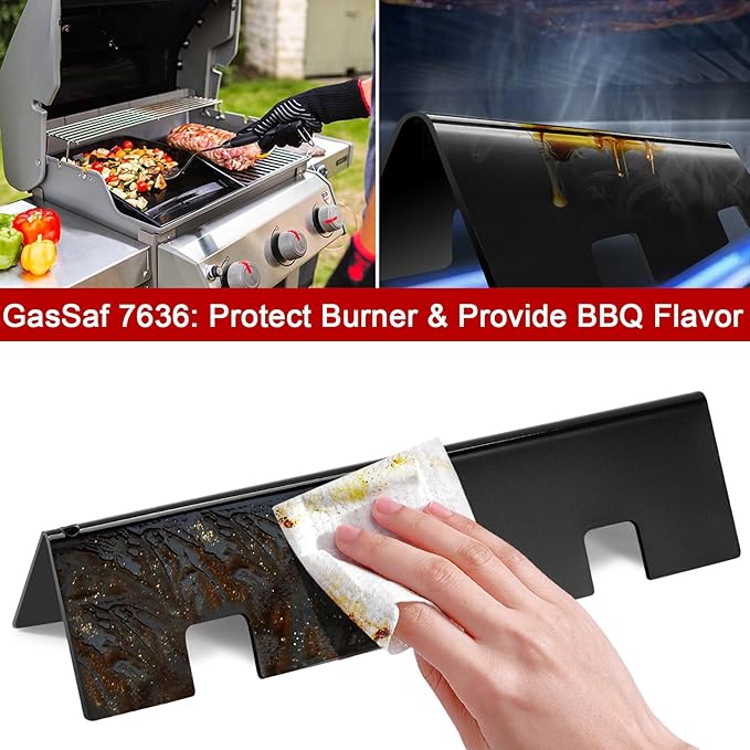 GasSaf 7636 Flavorizer Bars for Weber GS4 Spirit I & II 300 Series, 15.3" Grill Flavorizer Bars for Spirit E310 S310 E315 S315 E320 S320 Gas Grills(Up Front), Replacement PartsWeber 67046 69797 68843