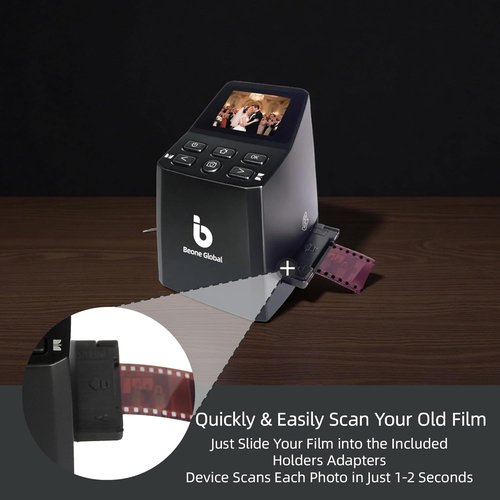 BEONEGLOBAL ClearScan MINI Film Scanner - 16MP Slide & Film Digitizer with 2.31" LCD Screen | Converts 35mm/135/126 Film to Digital Photos