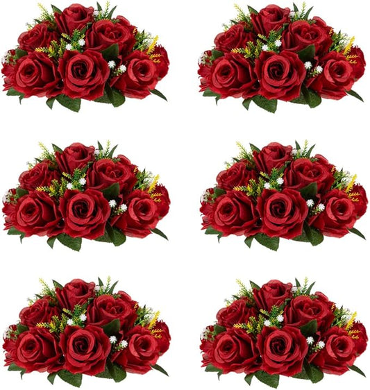 Flower Centerpieces for Wedding Tables: Wedding Table Decorations Crimson Flower Balls Centerpieces for Engagement Cerebration Party Center Pieces 6 Packs