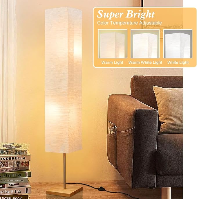 GyroVu 65" Floor Lamp for Living Room, Color Temperature Adjustable Standing Lamp for Bedroom, Corner Floor Lamp for Office& Living Room Tall lamp for Home Decor(Bulbs Included)