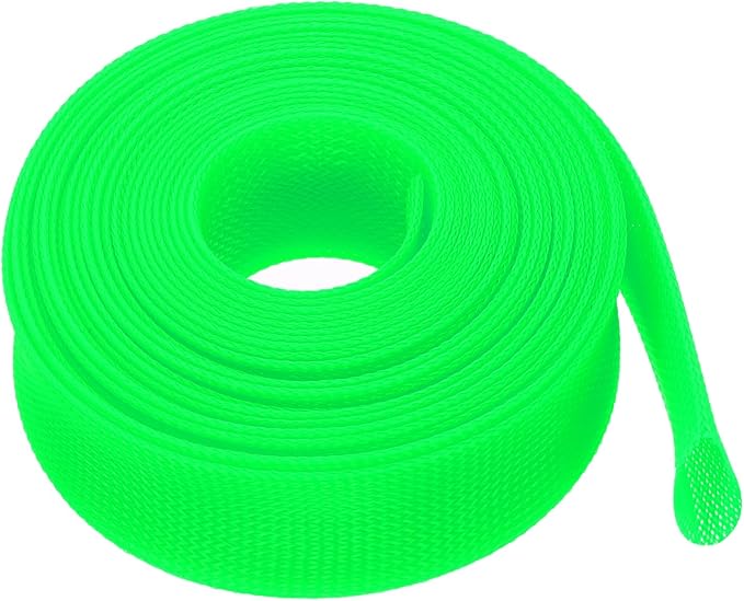 uxcell Expandable Sleeving, 1 1/2-inch 25ft Cable Sleeve, Green