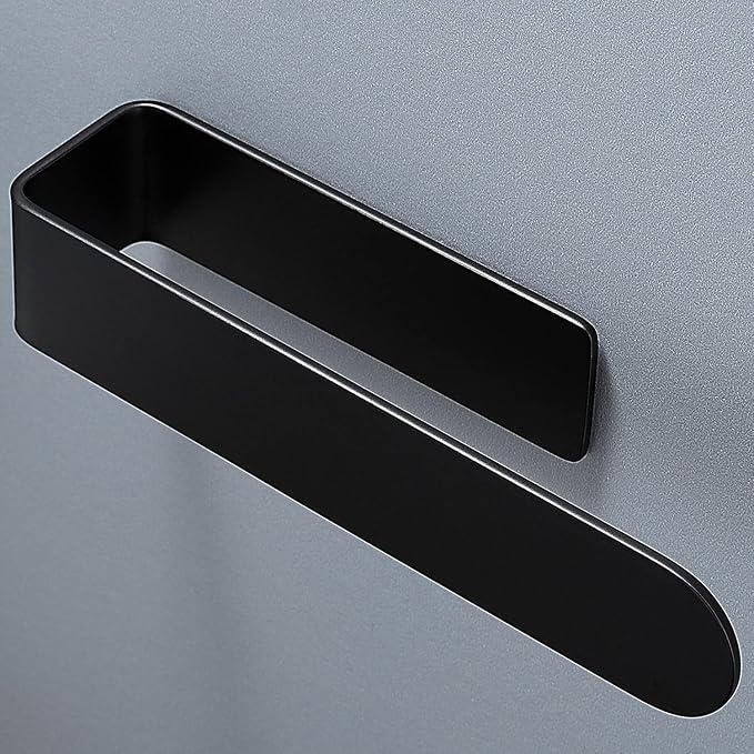 Taozun Hand Towel Holder/Hand Towel Bar - Black Face Towel Holder Self Adhesive Towel Ring for Bathroom, Stainless Steel