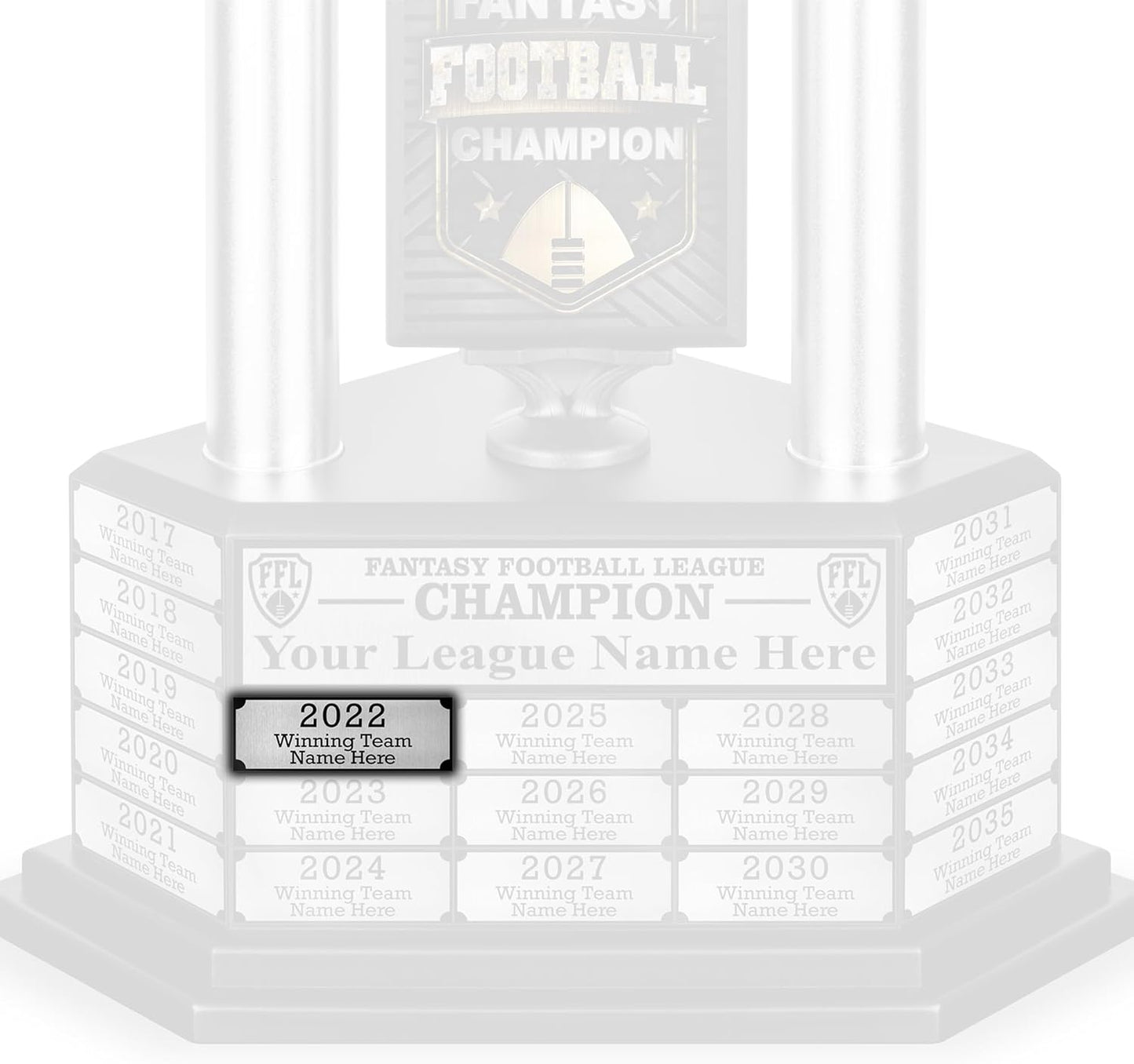 TrophySmack Winner Plate - Customizable Engraved Name Plate for Fantasy Football Champions | Silver or Black
