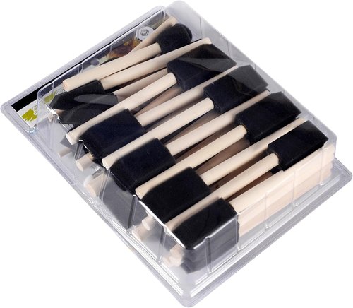 Conda Foam Brush Set - 50 Pack Assorted Sizes 0.5"-2" | Lightweight & Durable for Acrylics, Stains, Varnishes
